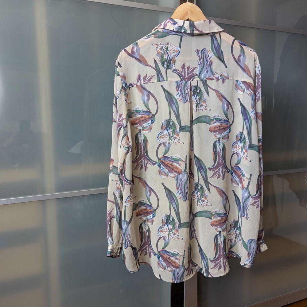 ๐ท Preloved PrettyLittle Things Plus Floral Tulip Oversized Blouse - Size 12 - Picture 14 of 16